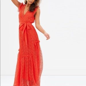 Alice McCall Reflection Red/Orange Lace Gown - 10